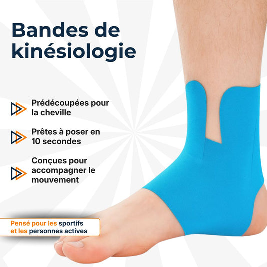 ABRYCA Cheville Stable — Bandes de kinésiologie prêtes à poser