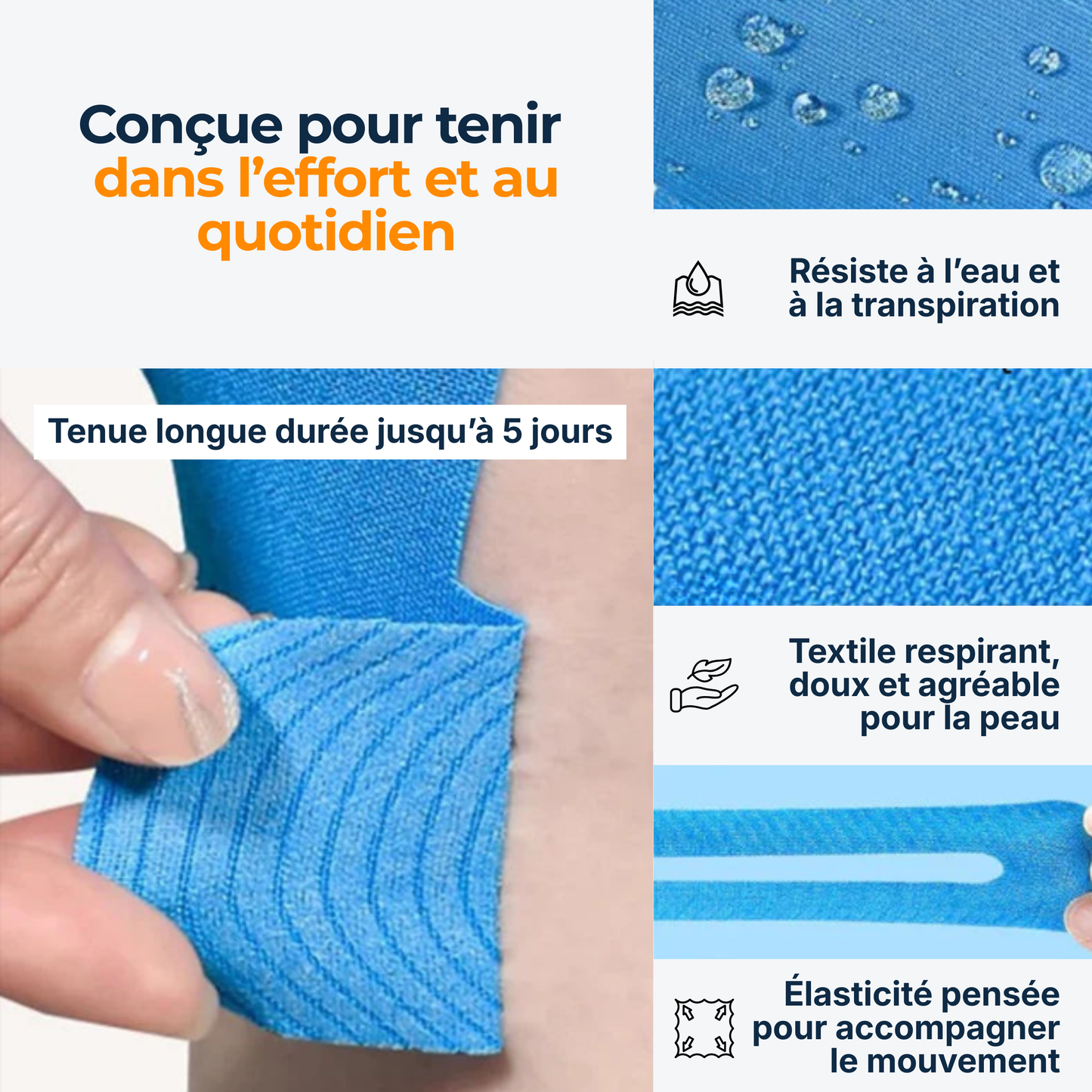 ABRYCA Cheville Stable — Bandes de kinésiologie prêtes à poser