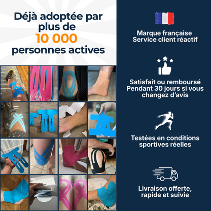 ABRYCA Genou Actif — Bandes de kinésiologie prêtes à poser
