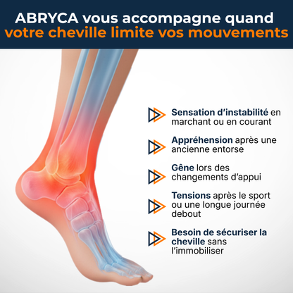 ABRYCA Cheville Stable — Bandes de kinésiologie prêtes à poser