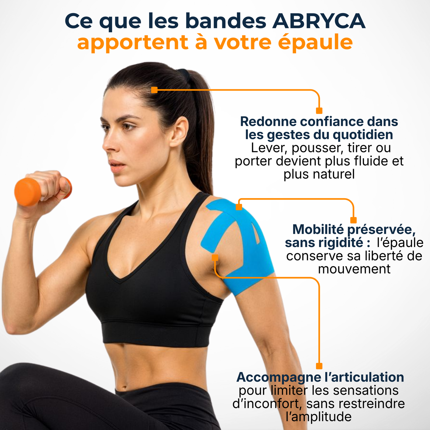 ABRYCA Épaule Libre — Bandes de kinésiologie prêtes à poser