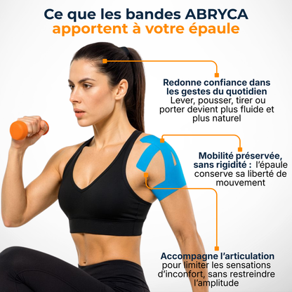 ABRYCA Épaule Libre — Bandes de kinésiologie prêtes à poser