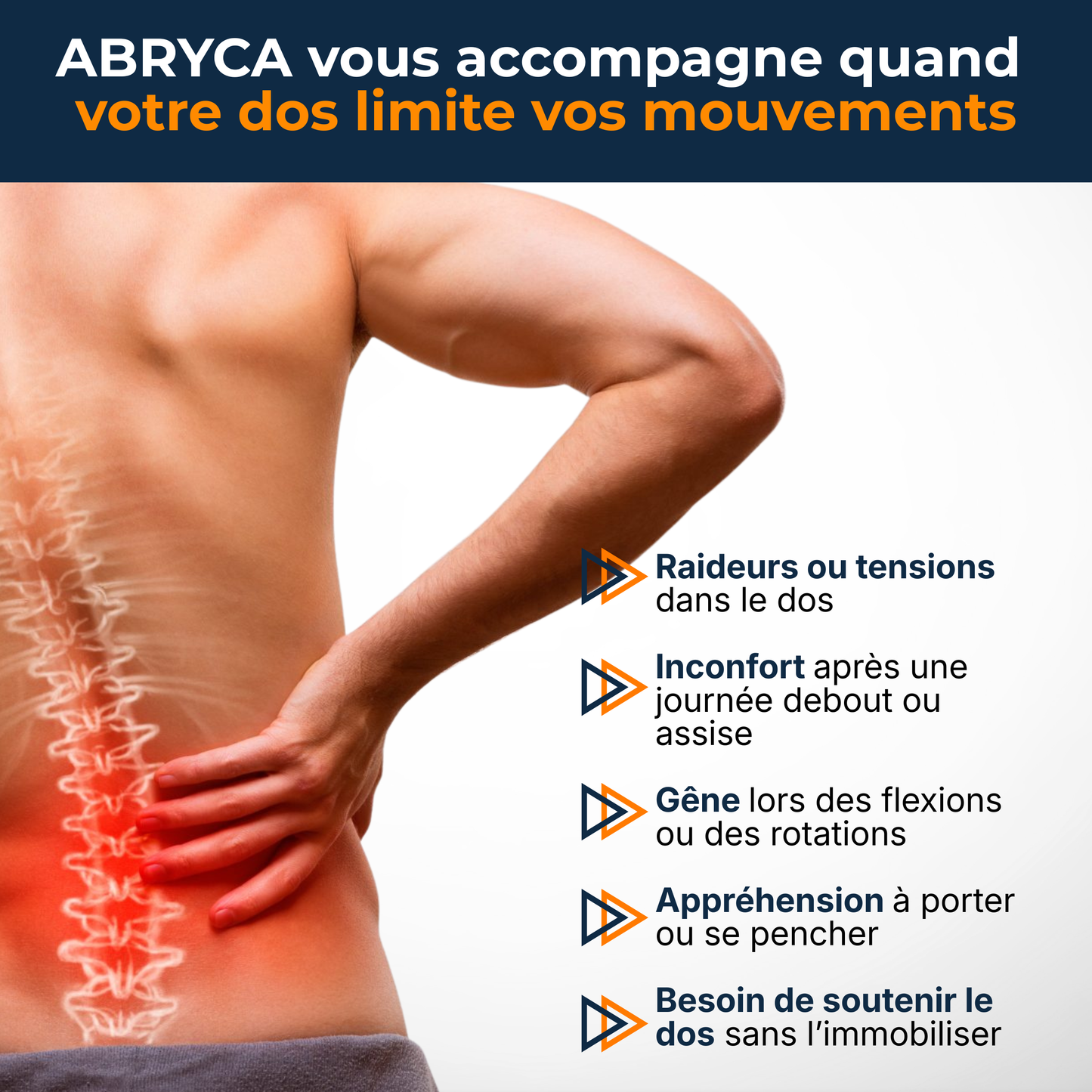 ABRYCA Dos Fluide — Bandes de kinésiologie prêtes à poser