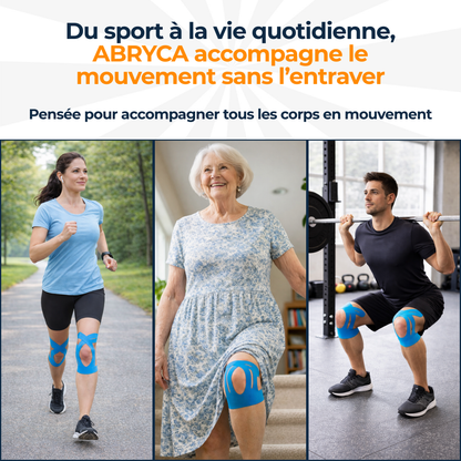 ABRYCA Genou Actif — Bandes de kinésiologie prêtes à poser